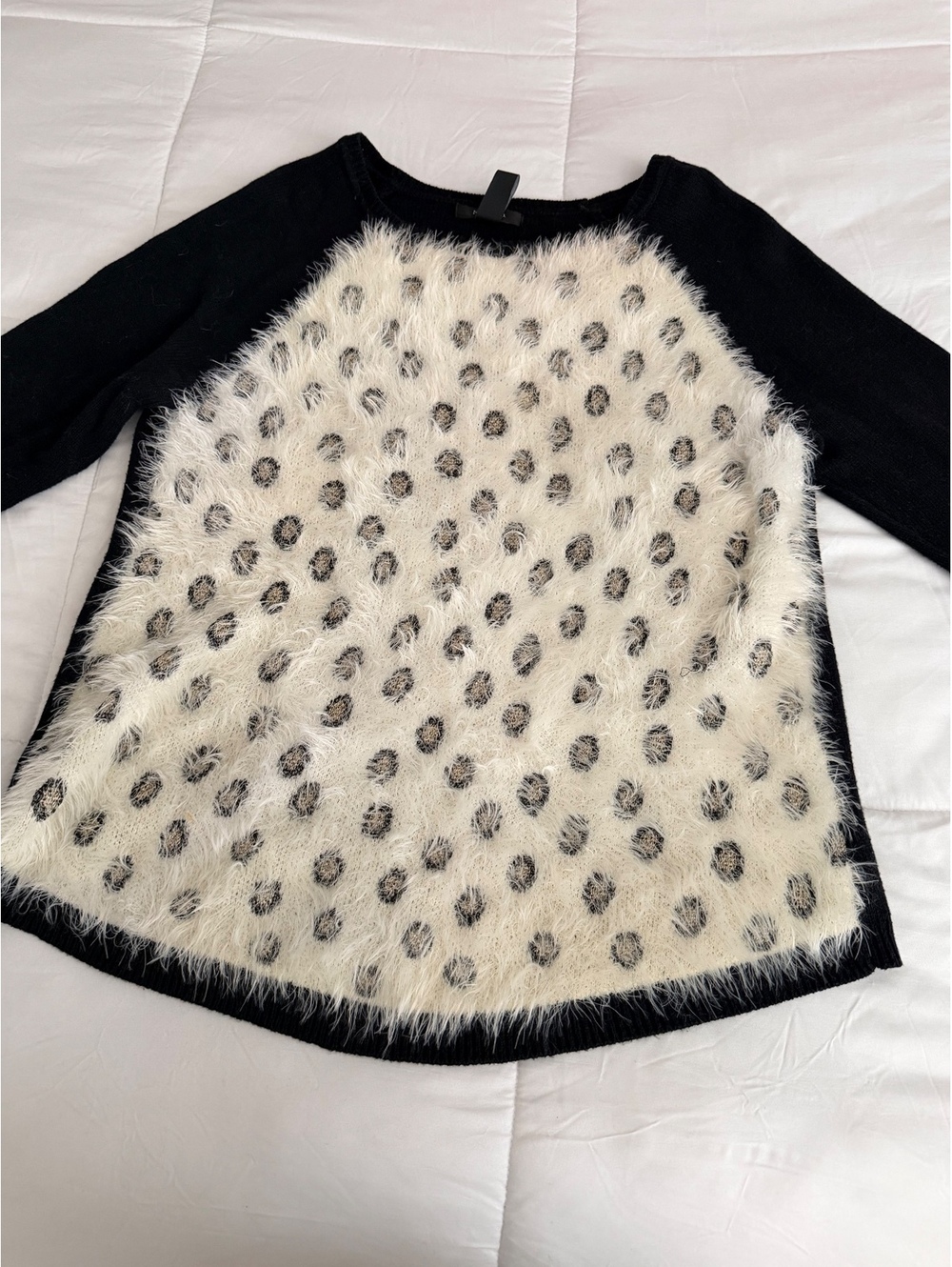 Style & Co. Women's Long Sleeve Fuzzy Leopard Print Sweater,